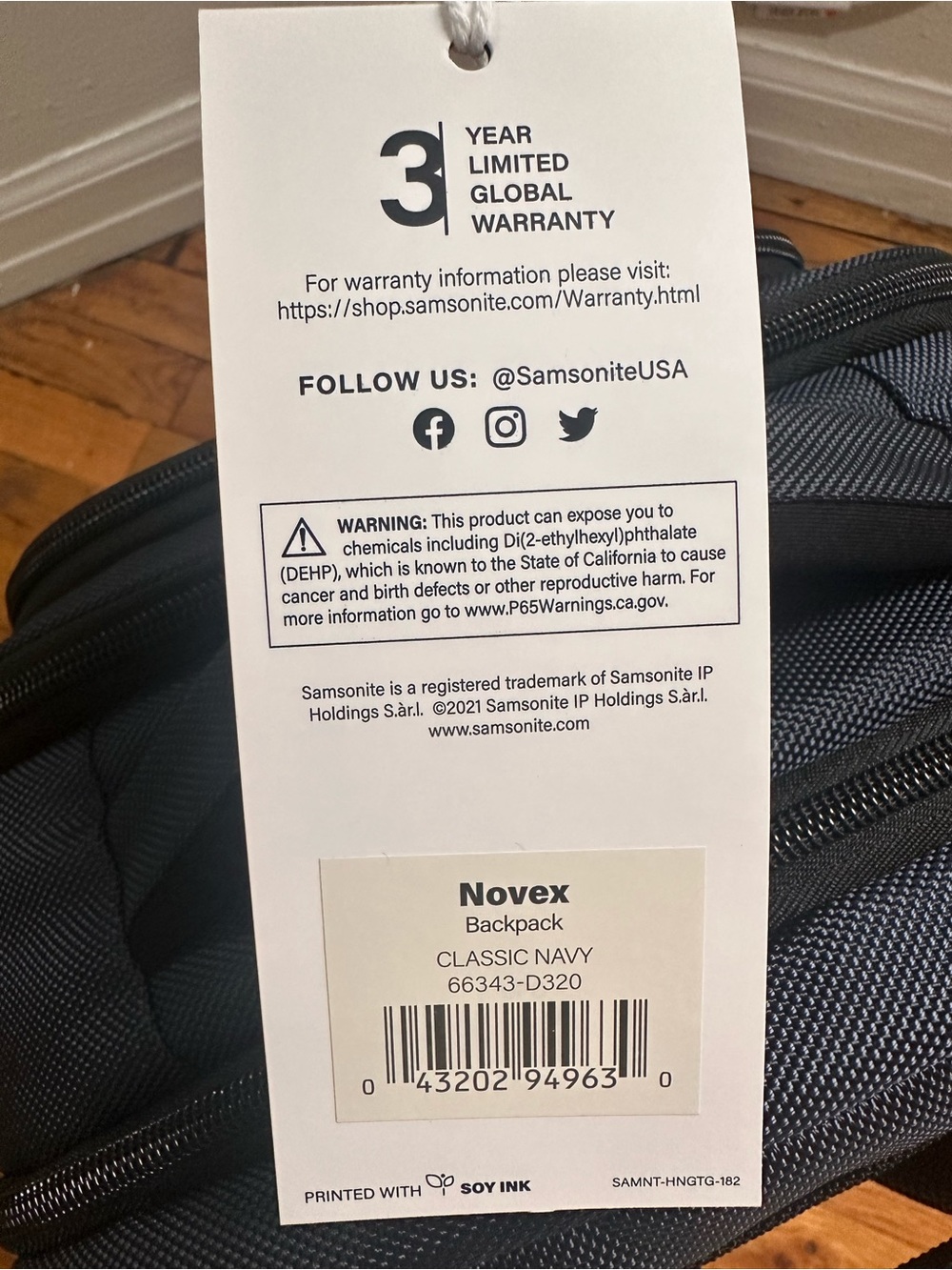 NEW Samsonite Navy Backpack - Picture 4 of 13